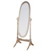 Traditional Queen Anna Style Wood Floor Cheval Mirror, Gold Finish